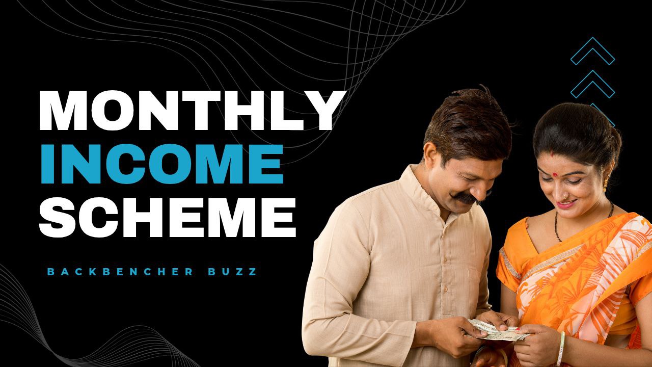 Happy couple receiving money from Monthly Income Scheme