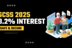 Senior couple standing near investment chart showing SCSS 8.2% interest