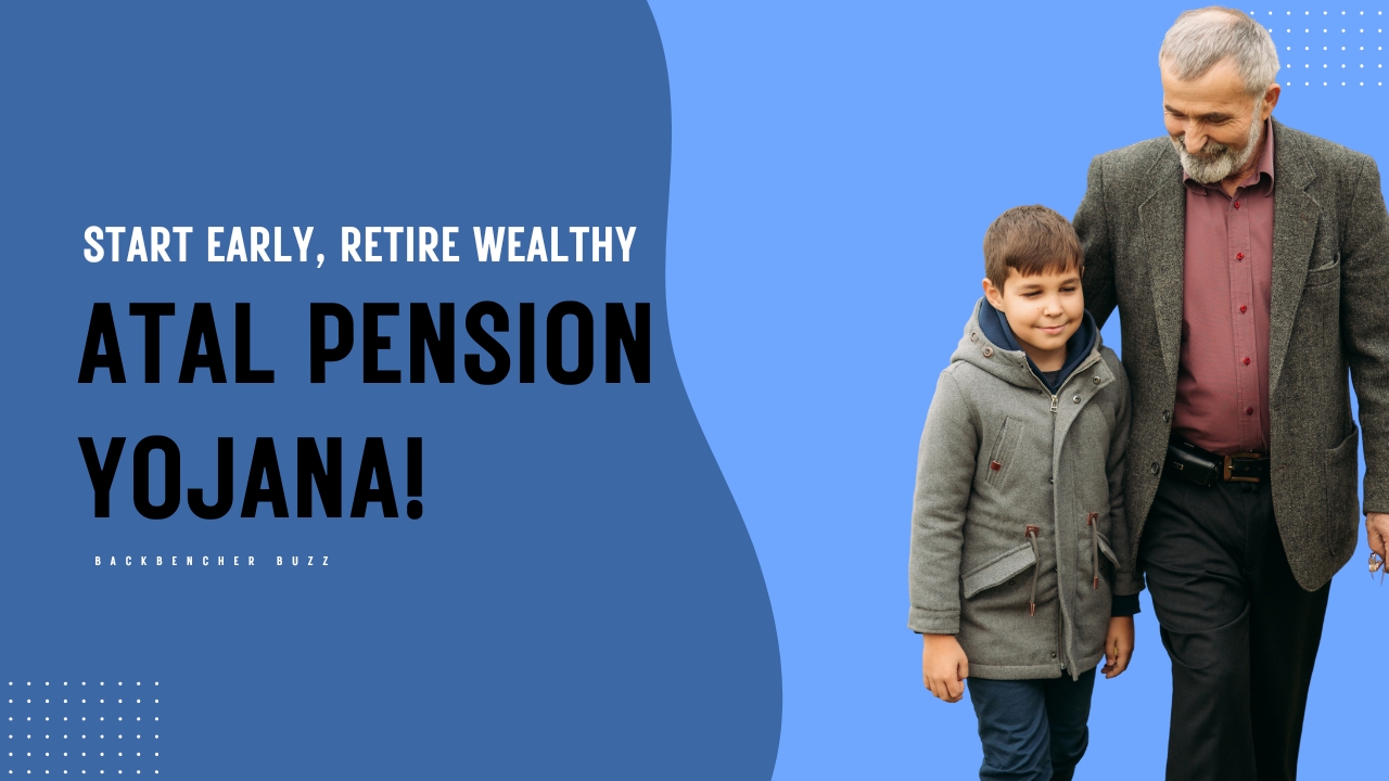 Elderly man and young boy promoting early savings through Atal Pension Yojana