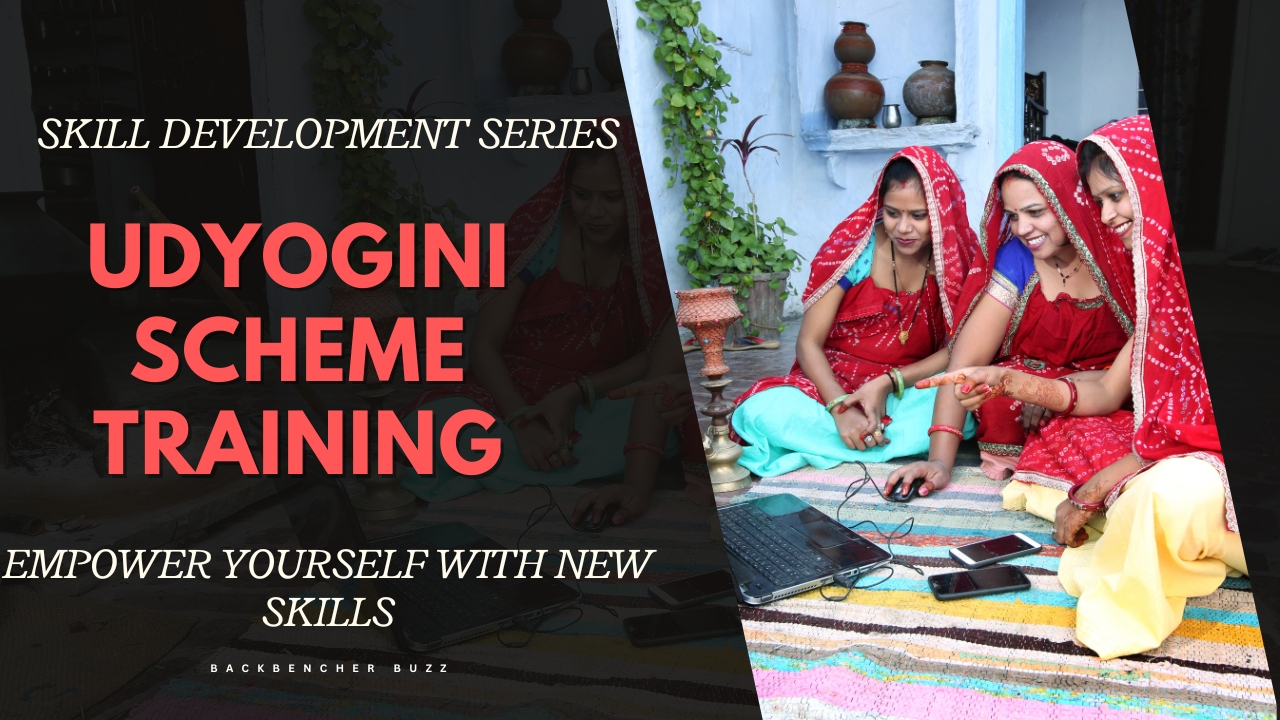 Indian women attending a skill development session under Udyogini Scheme