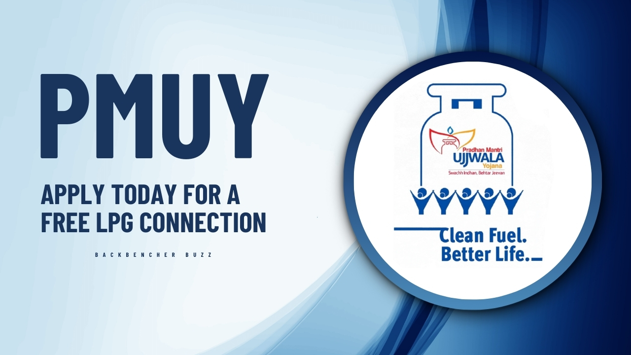 PMUY banner encouraging women to apply for free LPG connections under Ujjwala Yojana