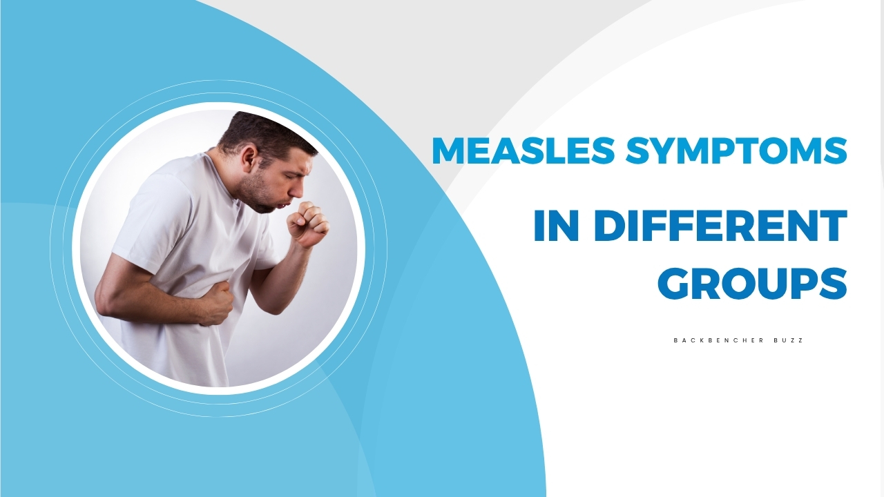 Adult male coughing as a symptom of measles infection