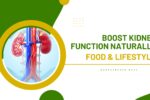 Medical illustration of kidneys emphasizing natural detox through food and lifestyle