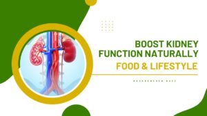 Medical illustration of kidneys emphasizing natural detox through food and lifestyle