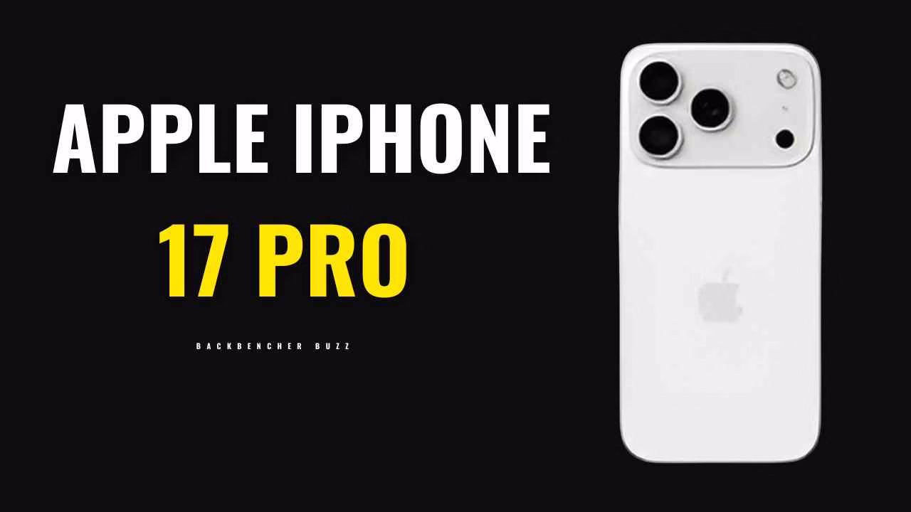 Back design of the Apple iPhone 17 Pro in white featuring the new triple camera module