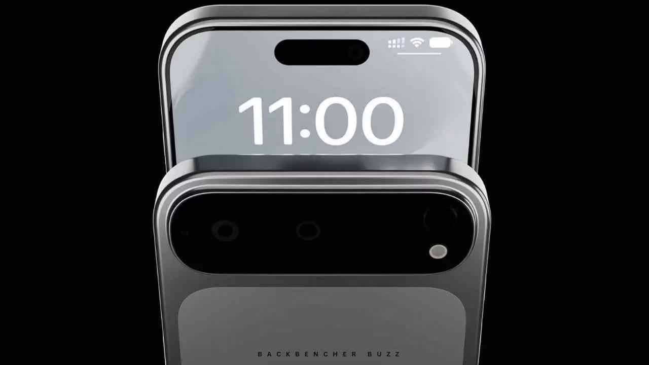 Front design of Apple iPhone 17 Pro highlighting the Dynamic Island and sleek display