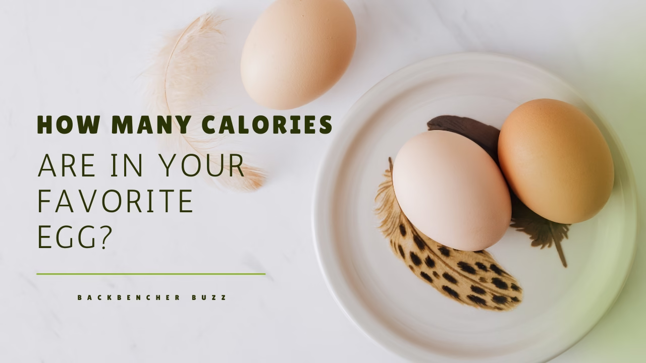 Assorted whole eggs on a decorative plate illustrating the variation in egg calories