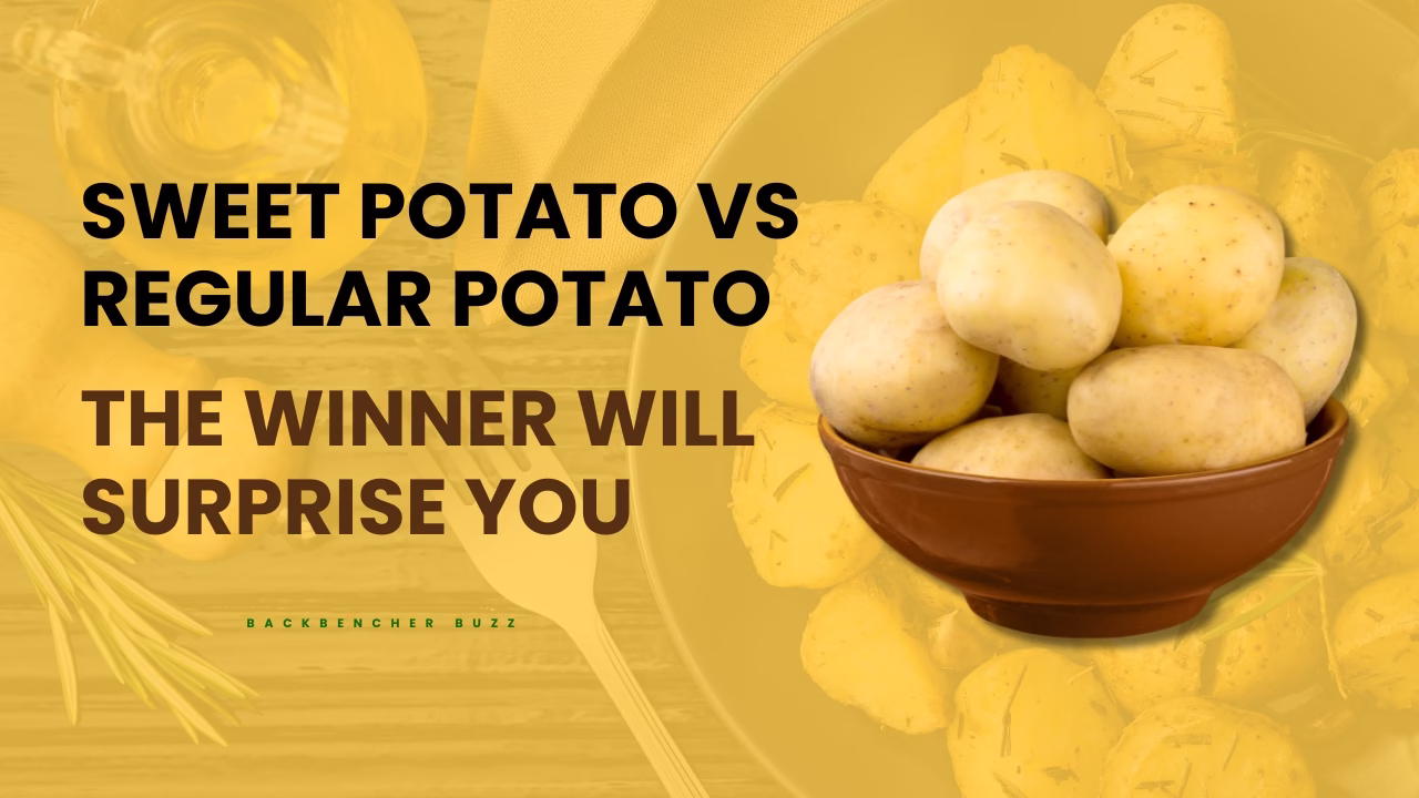 Bowl of yellow potatoes against a yellow-tinted background illustrating a comparison of potato nutrition.