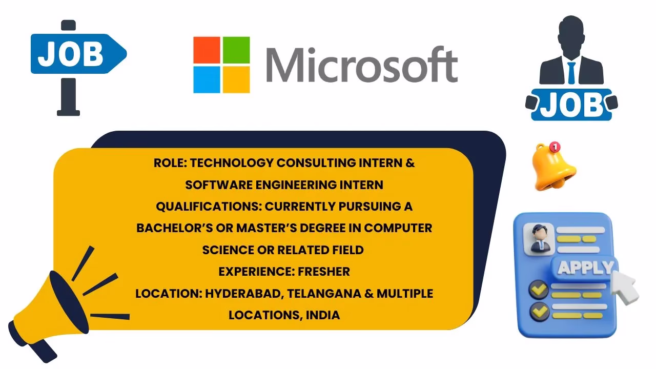 Summary of Microsoft Technology Consulting and Software Engineering Internships with qualifications and locations.