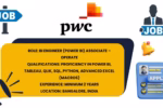 Infographic detailing PwC BI Engineer (Power BI) Associate role with skills, experience, and Bangalore location.