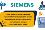 Siemens Associate Test Engineer job summary with qualifications and location in Noida, India.
