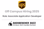 UPS Off Campus Hiring 2025 banner for Associate Application Developer role in Chennai with Backbencher Buzz logo.