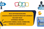 Zoho Software Developer job summary for freshers in Chennai, Salem, Coimbatore, Tirunelveli, and Madurai, India.