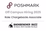 Poshmark Off Campus Hiring 2025 for Chargebacks Associate role, promoted by BackBencher Buzz.
