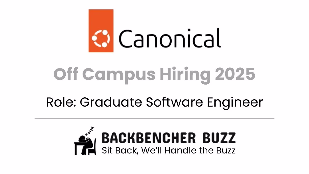 Canonical off-campus hiring 2025 for graduate software engineer, Backbencher Buzz logo included.​