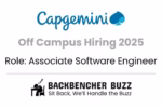 Capgemini Off Campus Hiring 2025 image with Associate Software Engineer role and Backbencher Buzz branding.