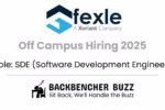 FEXLE 2025 off campus hiring for SDE freshers, Backbencher Buzz logo included.