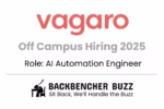 Banner showing Vagaro Off Campus Hiring 2025 for AI Automation Engineer, promoted by Backbencher Buzz.