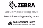 Announcement graphic for Zebra Technologies Off Campus Hiring 2026, Software Engineering Intern.