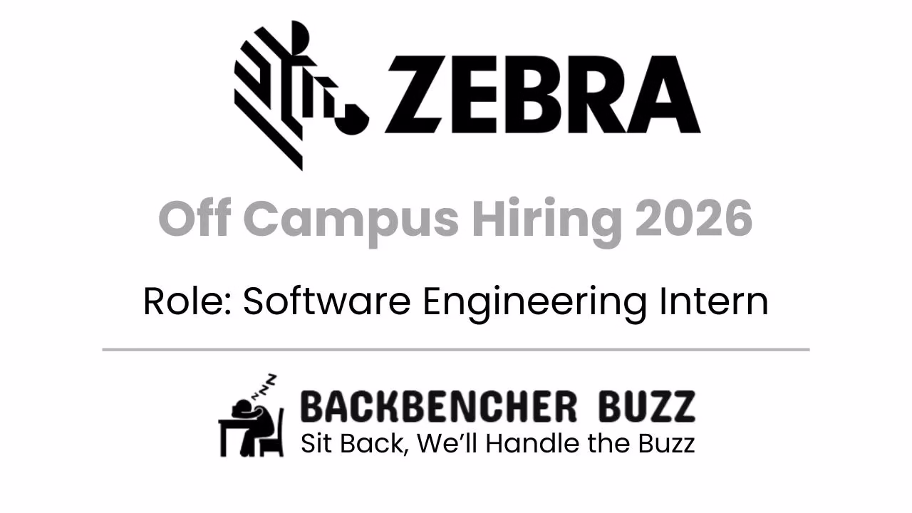 Announcement graphic for Zebra Technologies Off Campus Hiring 2026, Software Engineering Intern.