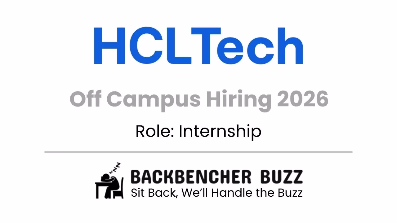 HCLTech launches Off Campus Internship Hiring 2026.